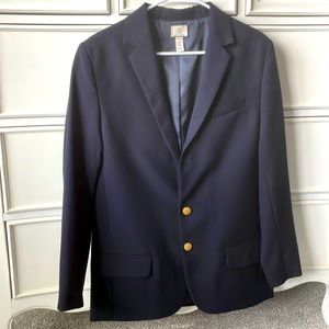 Boys Lands End Navy Hopsack Blazer with Gold Buttons size 20 (age 15-16)
